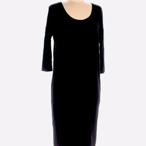 Babaton aritzia 3/4 sleeve black midi dress